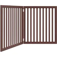vidaXL Porte pour chiens 2 pièces Pliable Marron 160 cm Bois de peuplier