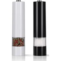 Gourmet Maxx GOURMETmaxx Moulin à sel & à poivre 2 pcs. Avec broyeur céramique et éclairage LED - 6V Moteur extra puissant alimenté par batterie