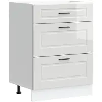 vidaXL Meuble bas de cuisine "Porto" Blanc brillant Matériau dérivé du bois