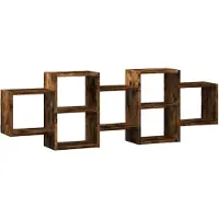 vidaXL Étagère murale chêne fumé 129x18x42 cm bois d'ingénierie