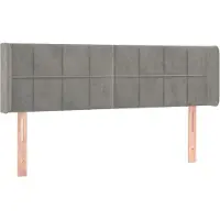 vidaXL Tête de lit avec oreilles gris clair 147x16x78/88 cm velours