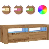 vidaXL Armoire TV avec LED Chêne Artisan 120x35x40 cm Bois composite