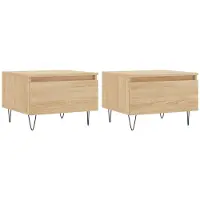 vidaXL Tables basses 2 pièces chêne Sonoma 50x46x35 cm bois composite