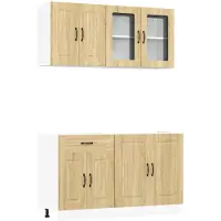 vidaXL Ensemble d'armoires de cuisine 4 pièces Kalmar chêne Sonoma matériau dérivé du bois