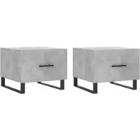 vidaXL Tables basses 2 pcs. Gris béton 50x50x40 cm Bois composite