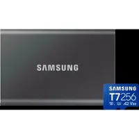 Samsung T7 Portable SSD 4 To Gris + MicroSDXC T7 256 Go 170 Mo/s