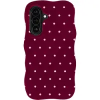 Selencia Coque arrière Vivid Wavy avec MagSafe pour Samsung Galaxy A37 (5G) - Happy Dots Burgundy