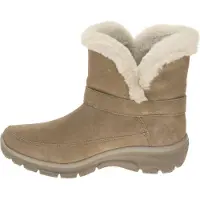 SKECHERS pour femme. 168051 Slip-ins en cuir Relaxed Fit Easy Going Dreamers Luxe Vibes bottines en cuir marron (38), Plat, Aucun, Casuel