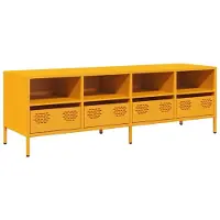 vidaXL Armoire TV jaune moutarde 135x39x43,5 cm Acier laminé à froid