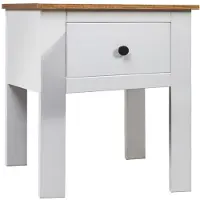 vidaXL Table de chevet Blanc 46x40x57 cm Pin Gamme Panama