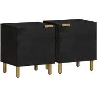 vidaXL Tables de chevet 2 pcs noir 40x33x46 cm bois de manguier solide