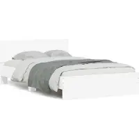 vidaXL Cadre de lit avec tête de lit blanc 120x190 cm