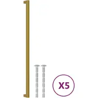 vidaXL Poignées d'armoire 5 pcs doré 480 mm acier inoxydable