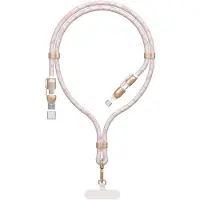 Dudao Câble 4-en-1 L20MAX, cordon USB-A, USB-C, Lightning PD QC 65W 1,5 m - rose