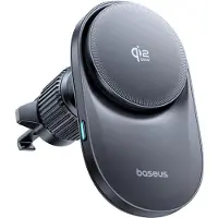 Baseus PrimeTrip VC2 Pro Magnetic Holder with Qi2.2 Charger and Air Vent Fan - Black, Adaptateur pour véhicule, Noir