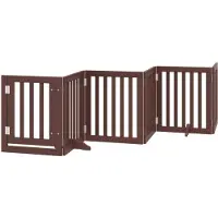 vidaXL Barrière pour chiens avec porte 6 panneaux bois de peuplier