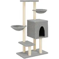 vidaXL Arbre à chat avec colonnes à griffer en sisal gris clair 117 cm