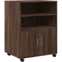 vidaXL Armoire à roulettes chêne marron 60x48x81 cm bois d'ingénierie