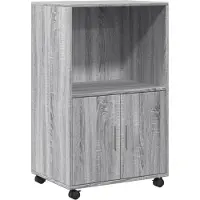 vidaXL Armoire à roulettes Gris Sonoma 55x40x91 cm Bois composite