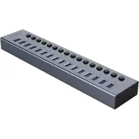 ORICO Bt2U3-16Ab 16X Hub Usb-A 3.0 Avec Interrupteurs - Gris