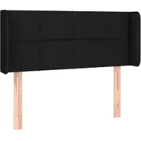 vidaXL Tête de lit avec oreilles noir 93x16x78/88 cm Tissu