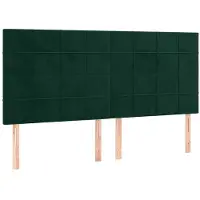 vidaXL Têtes de lit 4 pcs. Vert foncé 90x5x78/88 cm velours