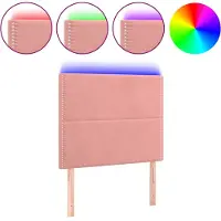 vidaXL Tête de lit LED rose 100x5x118/128 cm velours