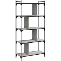 vidaXL Bibliothèque 5 niveaux sonoma gris 76x32x158 cm