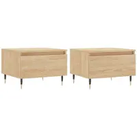 vidaXL Tables basses 2 pièces chêne Sonoma 50x46x35 cm bois composite