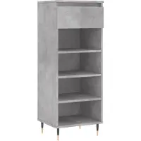 vidaXL Armoire à chaussures Gris béton 40x36x105 cm Bois d'ingénierie