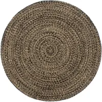 vidaXL Tapis fait à la main Jute Noir et marron 180 cm
