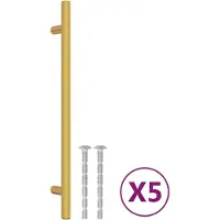 vidaXL Poignées d'armoire 5 pcs doré 192 mm acier inoxydable