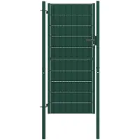 vidaXL Portail De Clôture Pvc Et Acier 100x204 Cm Vert