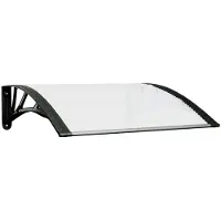 vidaXL Auvent de porte noir et transparent 80x75 cm Polycarbonate