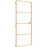 vidaXL Porte intérieure mince Golden 83x201,5 cm verre trempé et aluminium