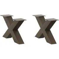 vidaXL Pieds de table basse en X 2 pcs. Acier naturel 50x(30-31) cm Acier