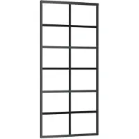 vidaXL Schiebetür 90x205 cm ESG -Glas und Aluminiumschwarz
