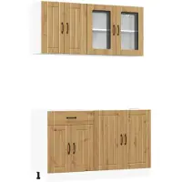 vidaXL Ensemble de 4 armoires de cuisine Kalmar Chêne Artisan Bois composite