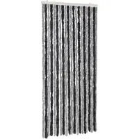 vidaXL Rideau anti-mouches gris et noir 56x185 cm Chenille