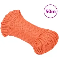vidaXL Corde de travail orange 3 mm 50 m polypropylène