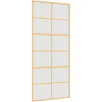 vidaXL Porte coulissante Golden 90x205 cm Mat verre ESG et aluminium