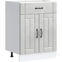 vidaXL Armoire basse de cuisine Lucca gris béton Matériau dérivé du bois