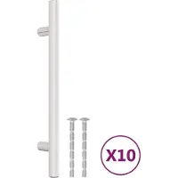 vidaXL Poignées d'armoire 10 pcs argenté 128 mm acier inoxydable