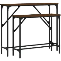 vidaXL Tables console 2 pcs chêne marron bois d'ingénierie