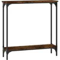 vidaXL Table console chêne fumé 75x22,5x75 cm bois d'ingénierie