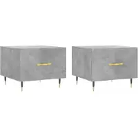 vidaXL Tables basses 2 pcs. Gris béton 50x50x40 cm Bois composite