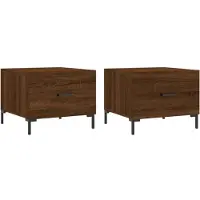 vidaXL Tables basses 2 pcs. Brun imitation chêne 50x50x40 cm bois composite