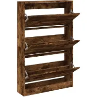 vidaXL Armoire à chaussures chêne fumé 80x21x125,5 cm bois ingénierie