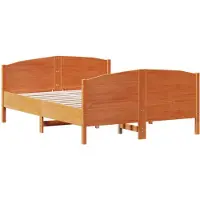 vidaXL Cadre de lit sans matelas cire marron 140x190cm bois pin massif