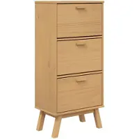 vidaXL Armoire à chaussures OLDEN marron 55x35x120 cm bois pin massif